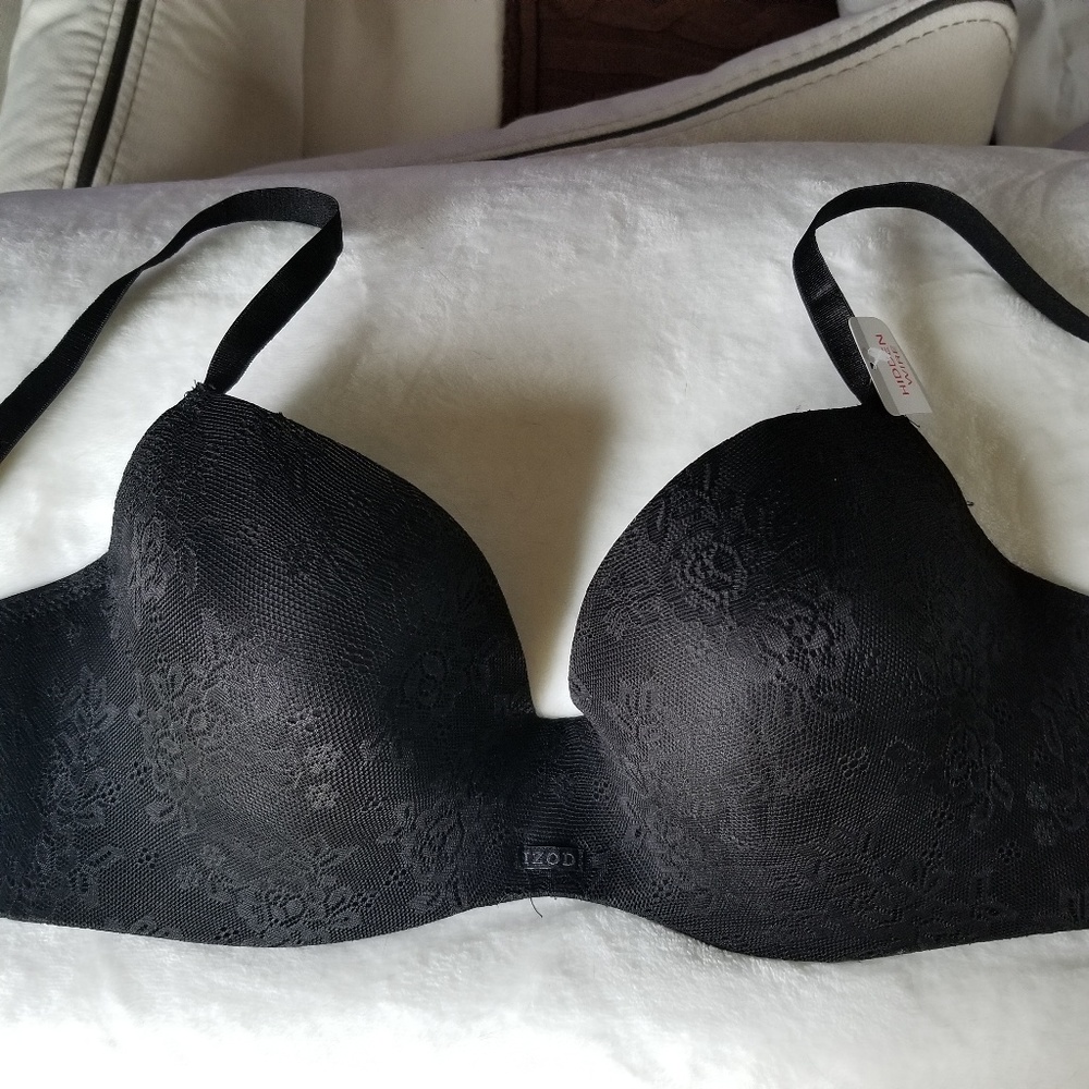 Izod Black Bra
